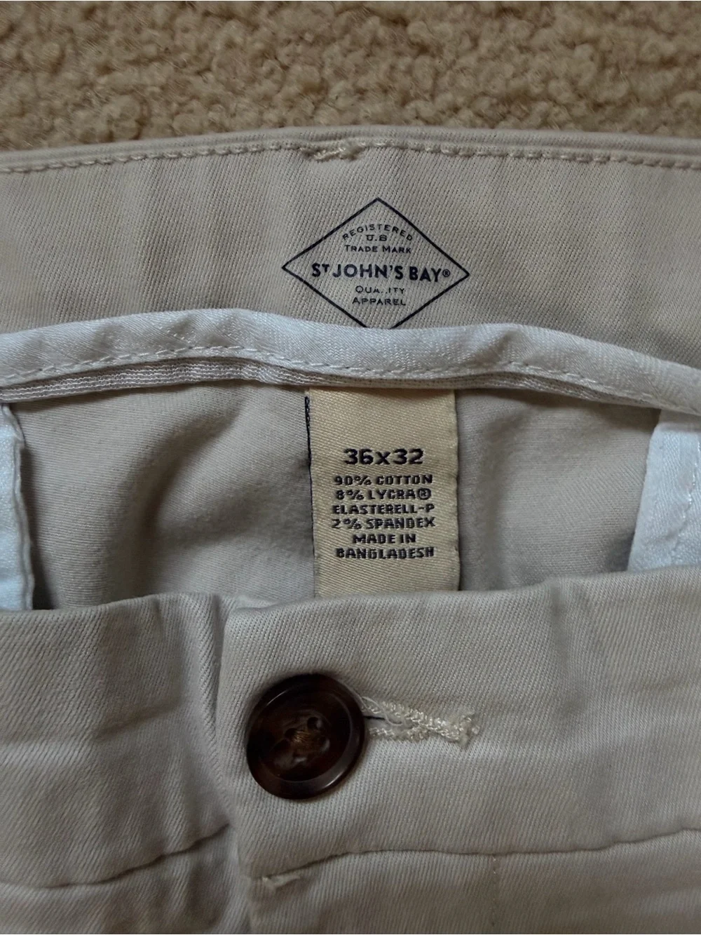 St. John's Bay Beige/Tan Straight-Leg Chinos